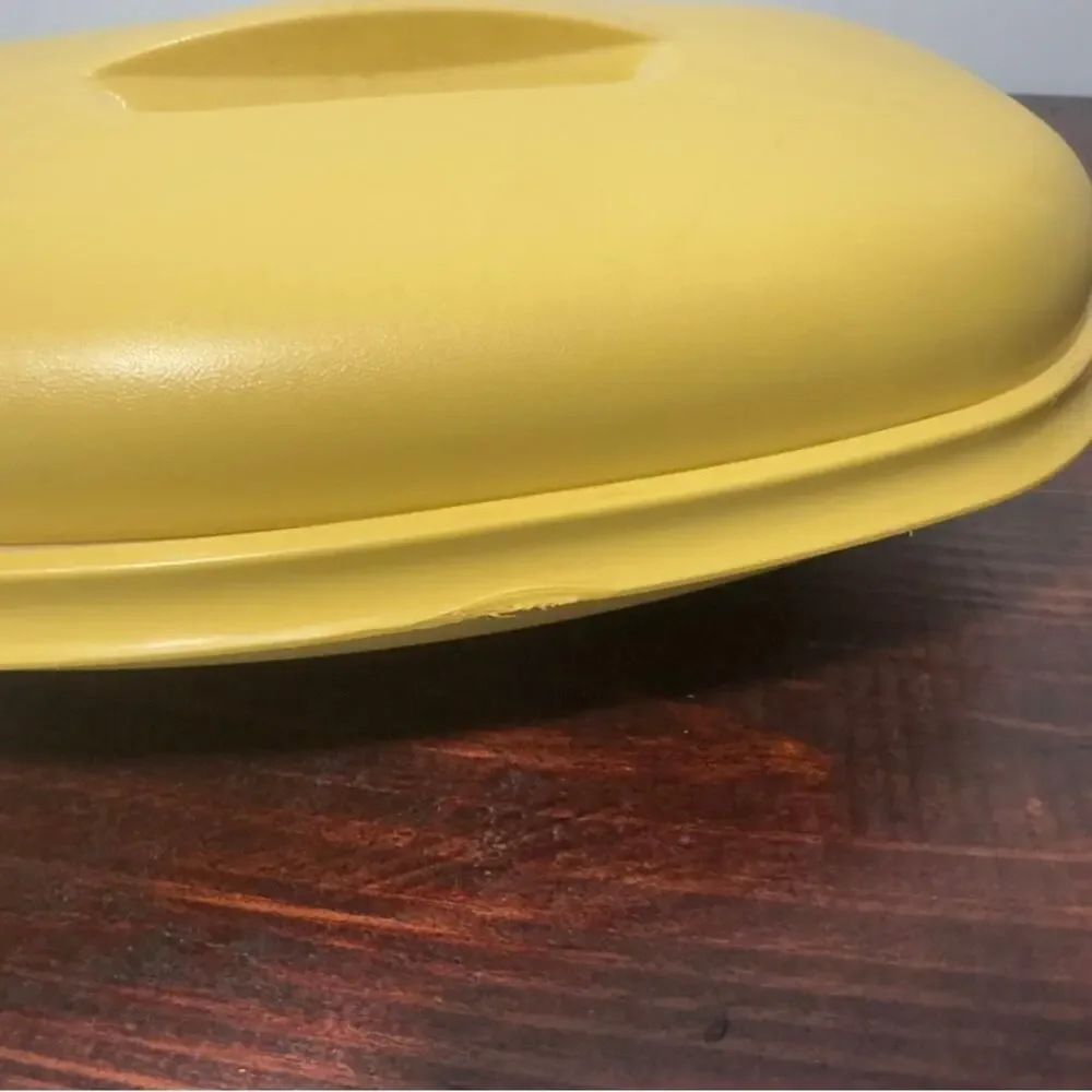 TUPPERWARE Vintage Yellow Steamer Bowl Dish